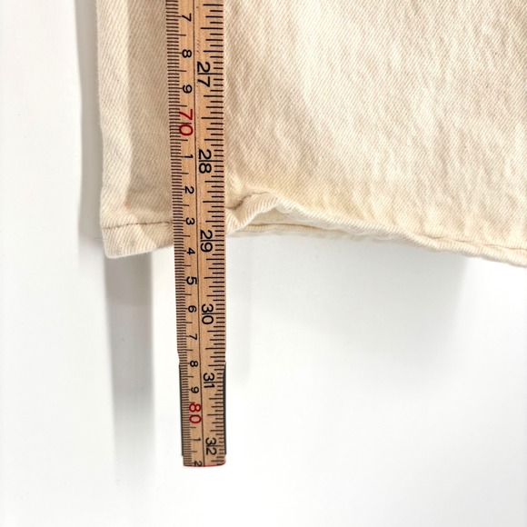 Abercrombie & Fitch 90s Straight High Rise Curve Love Jeans Sz 33 Faux Leather - Picture 13 of 13